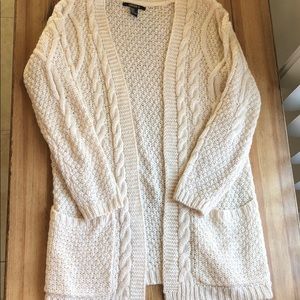 Cream colored knit cardigan